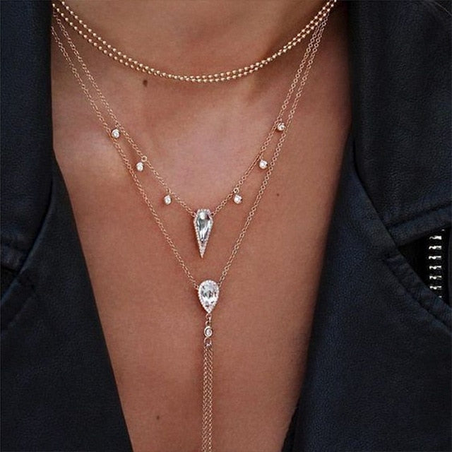 Fashion Jewelry Collier Pink Gold Rose Statement Pendant Necklace Women's Beauty and Beast Jewelry Lovers Gifts  4CND24