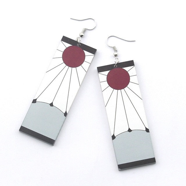 Anime Acrylic Drop Earrings Demon Slayer Kimetsu no Yaiba Blade of Ghost Earings For Women Men Cosplay Jewelry Accessories Gift
