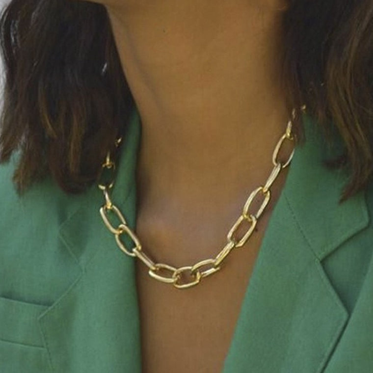 Gold Chain Necklace Chokers For Women Gold Color Geometric Pendant Necklaces Boho Maxi Statement Party Jewelry