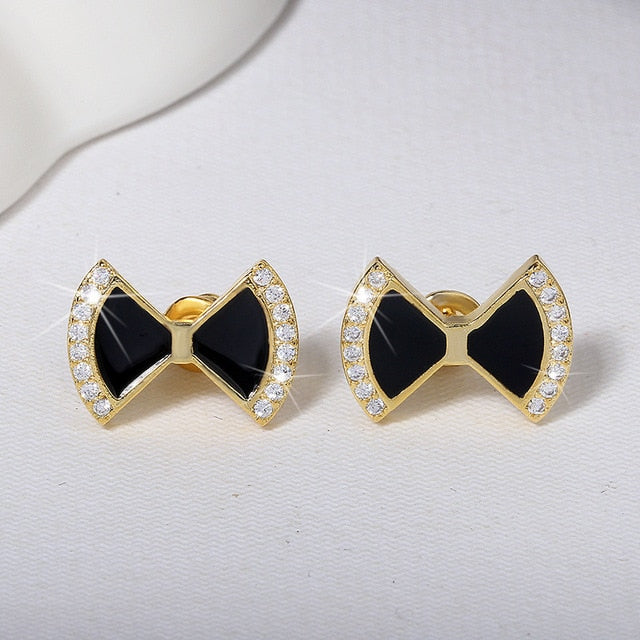 Cute Korean Earrings Heart Bling Zircon Stone Rose Gold Stud Earrings for Women Fashion Jewelry 2019 New Gift