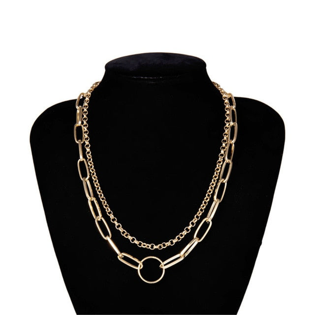 Punk Miami Cuban Choker Necklace Collar Statement Hip Hop Big Chunky Aluminum Gold Color Thick Chain Necklace Women Jewelry