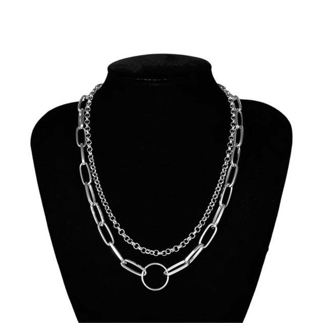 Punk Miami Cuban Choker Necklace Collar Statement Hip Hop Big Chunky Aluminum Gold Color Thick Chain Necklace Women Jewelry