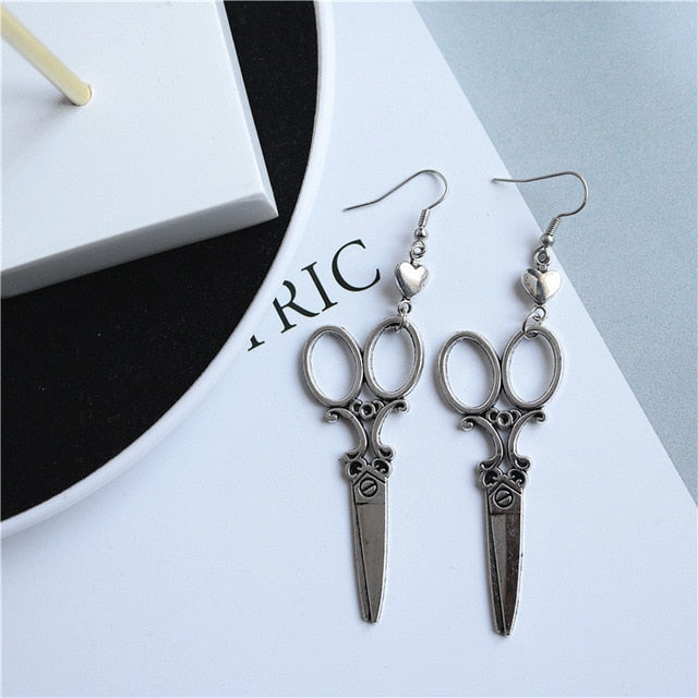 Punk Cheap Sliver Handcuffs Blade Gun Drop Earrings Creativity Jewelry Accessories Women Simple Fashion Cool Wholesale Pistols