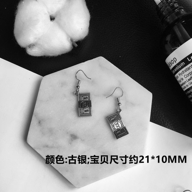 Punk Cheap Sliver Handcuffs Blade Gun Drop Earrings Creativity Jewelry Accessories Women Simple Fashion Cool Wholesale Pistols