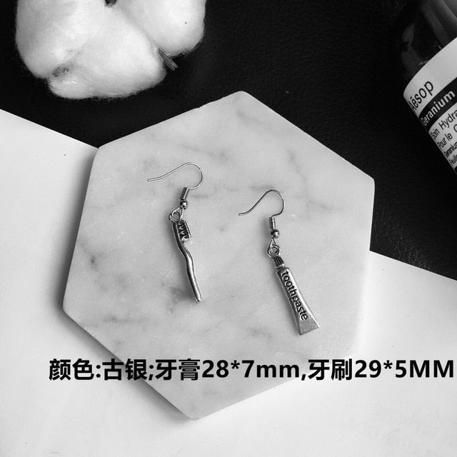 Punk Cheap Sliver Handcuffs Blade Gun Drop Earrings Creativity Jewelry Accessories Women Simple Fashion Cool Wholesale Pistols