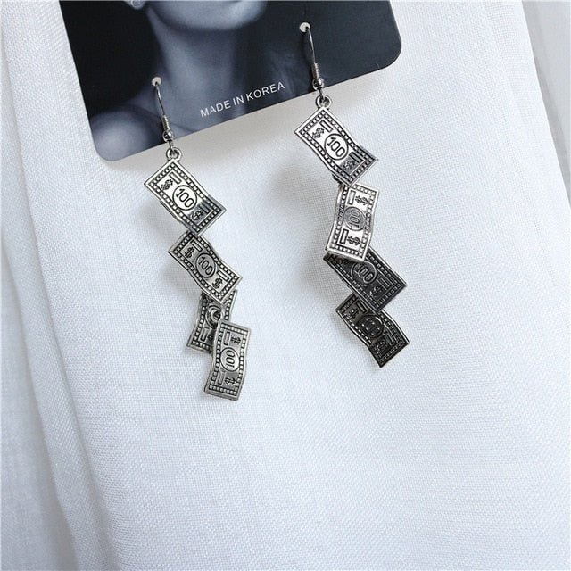 Punk Cheap Sliver Handcuffs Blade Gun Drop Earrings Creativity Jewelry Accessories Women Simple Fashion Cool Wholesale Pistols