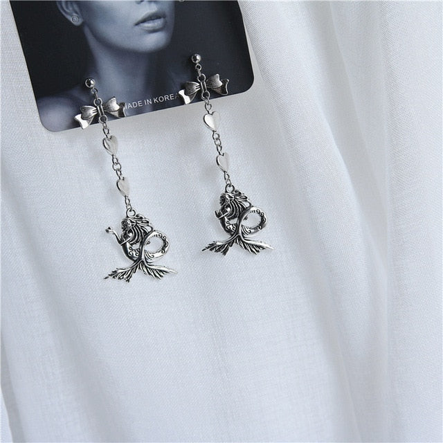 Punk Cheap Sliver Handcuffs Blade Gun Drop Earrings Creativity Jewelry Accessories Women Simple Fashion Cool Wholesale Pistols