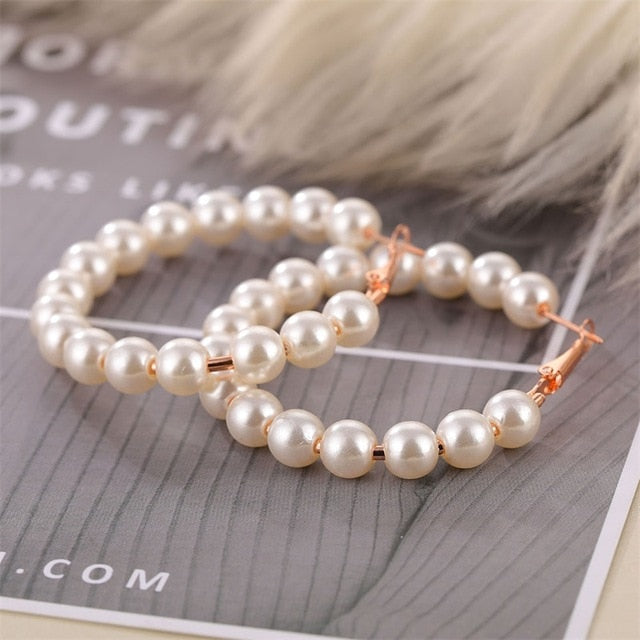 IPARAM Trend Simulation Pearl Long Earrings Female White Round Pearl Wedding Pendant Earrings Fashion Korean Jewelry Earrings