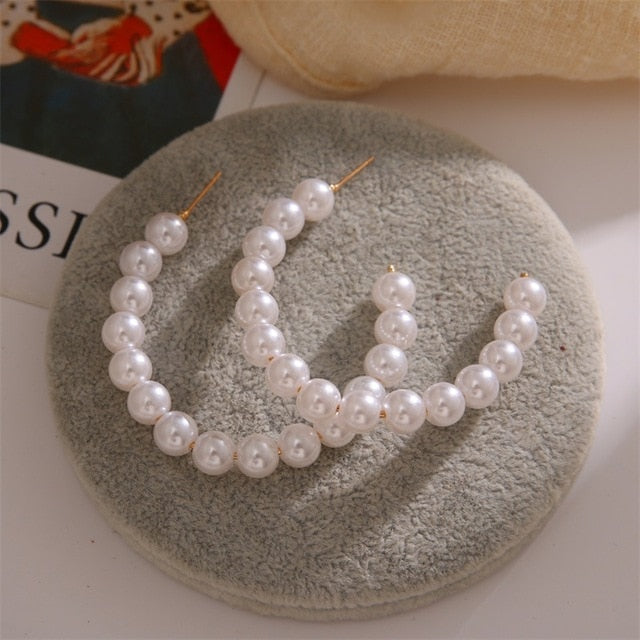 IPARAM Trend Simulation Pearl Long Earrings Female White Round Pearl Wedding Pendant Earrings Fashion Korean Jewelry Earrings
