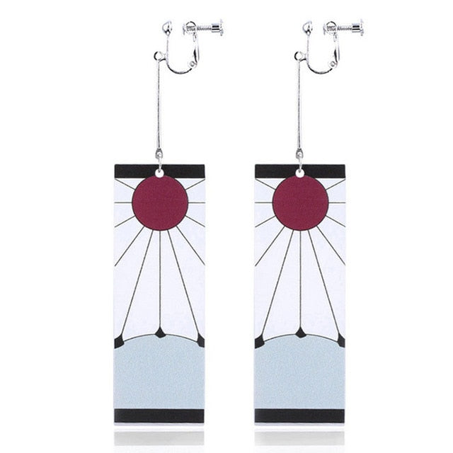 Anime Acrylic Drop Earrings Demon Slayer Kimetsu no Yaiba Blade of Ghost Earings For Women Men Cosplay Jewelry Accessories Gift