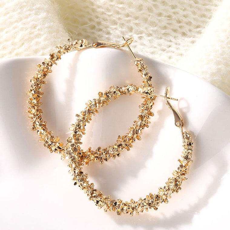IPARAM 2020 New Big Circle Round Hoop Earrings for Women's Fashion Statement Golden Punk Charm Earrings Party Jewelry