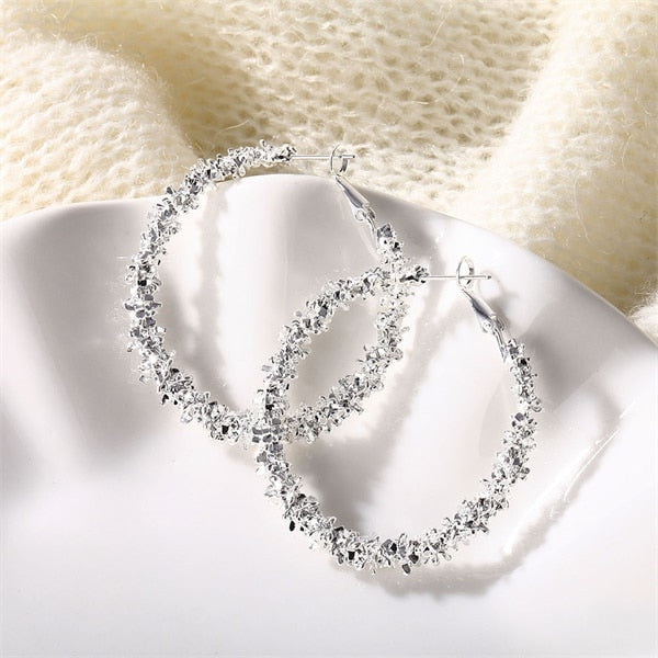 IPARAM 2020 New Big Circle Round Hoop Earrings for Women's Fashion Statement Golden Punk Charm Earrings Party Jewelry