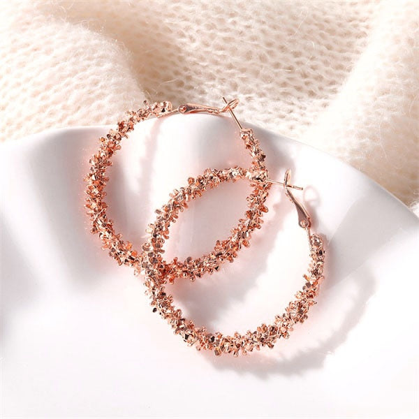 IPARAM 2020 New Big Circle Round Hoop Earrings for Women's Fashion Statement Golden Punk Charm Earrings Party Jewelry