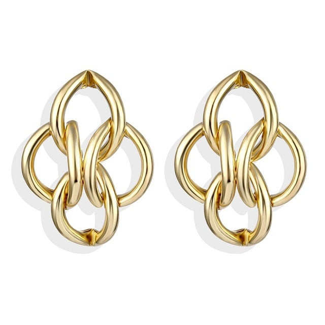 IPARAM 2020 New Big Circle Round Hoop Earrings for Women's Fashion Statement Golden Punk Charm Earrings Party Jewelry