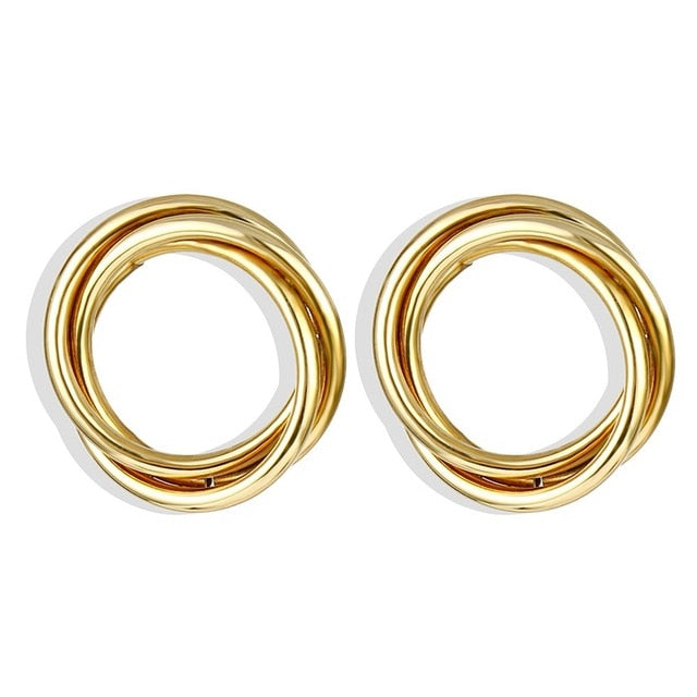 IPARAM 2020 New Big Circle Round Hoop Earrings for Women's Fashion Statement Golden Punk Charm Earrings Party Jewelry