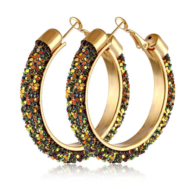 IPARAM 2020 New Big Circle Round Hoop Earrings for Women's Fashion Statement Golden Punk Charm Earrings Party Jewelry