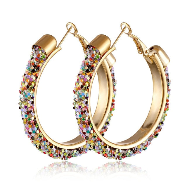 IPARAM 2020 New Big Circle Round Hoop Earrings for Women's Fashion Statement Golden Punk Charm Earrings Party Jewelry