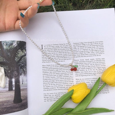 Kpop Fashion Pearl Choker Necklace Women Cute Girl Gold color Double Layer Chain Pearl Pendant Korean Jewelry Woman 2020 Collar