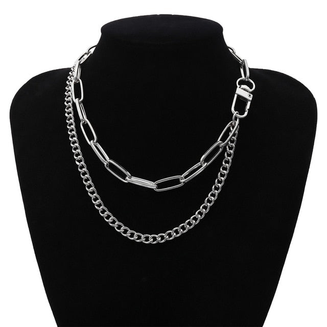 Punk Miami Cuban Choker Necklace Collar Statement Hip Hop Big Chunky Aluminum Gold Color Thick Chain Necklace Women Jewelry