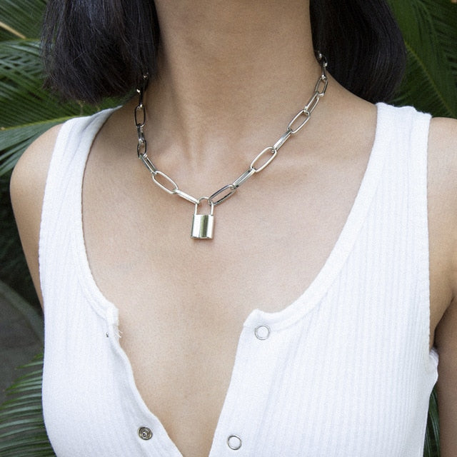 Peri'sBox Box Chain Toggle Clasp Gold Necklaces Mixed Linked Circle Necklaces for Women Minimalist Choker Necklace Hot Jewelry