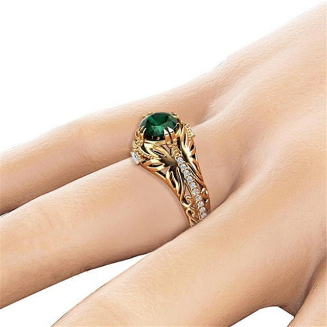 14K Gold jewelryDiamond Emerald Ring Jewelry Ornament Etoile Anillos diamond Bizuteria for Women Jade 14K Gemstone Emerald Ring