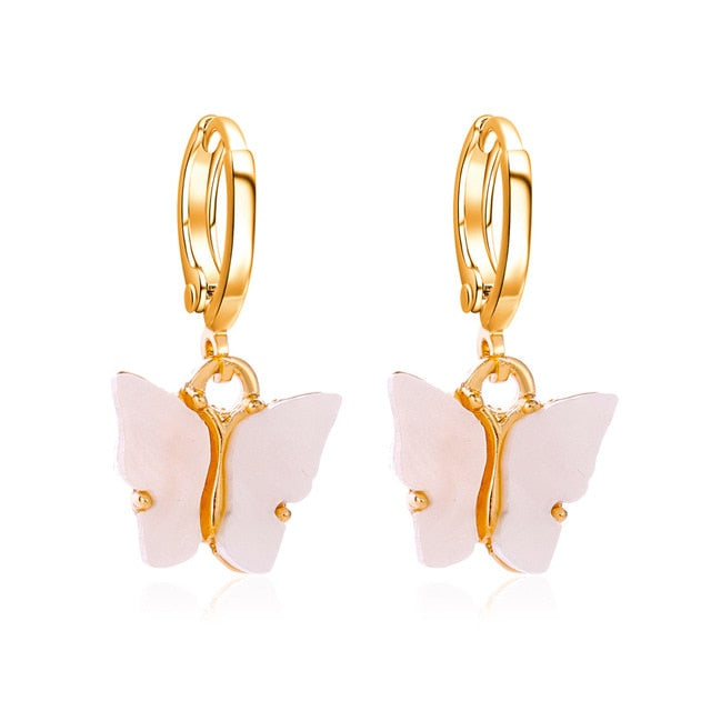 Sweet Acrylic Color Butterfly Necklace For Women Long Wild Clavicle Chain Pendant Refined Stylish Mujer Gift 2020 Trendy Gold