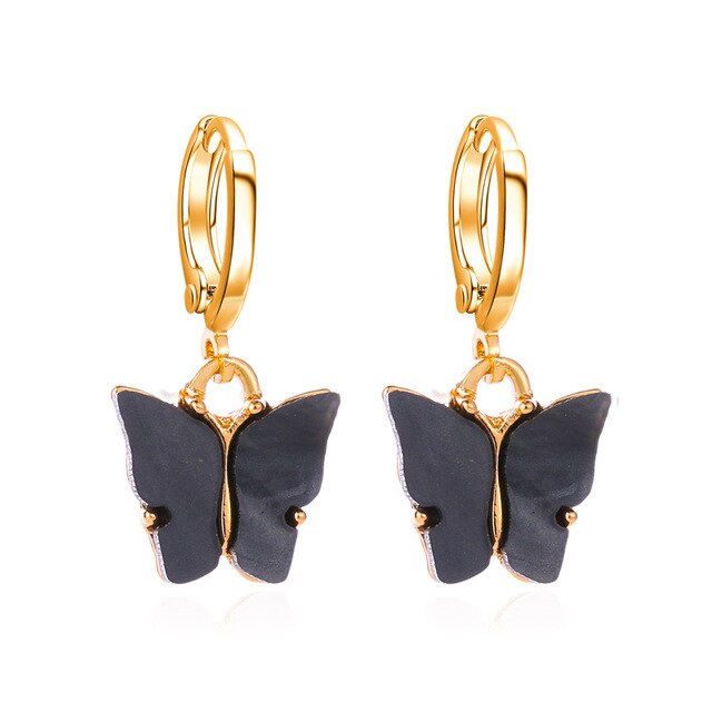 Sweet Acrylic Color Butterfly Necklace For Women Long Wild Clavicle Chain Pendant Refined Stylish Mujer Gift 2020 Trendy Gold
