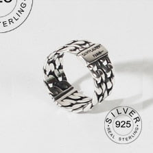 Vintage Silver Color Metal Punk Letter Open Rings Design Finger Rings for Women men Party Jewelry Gifts LETTER