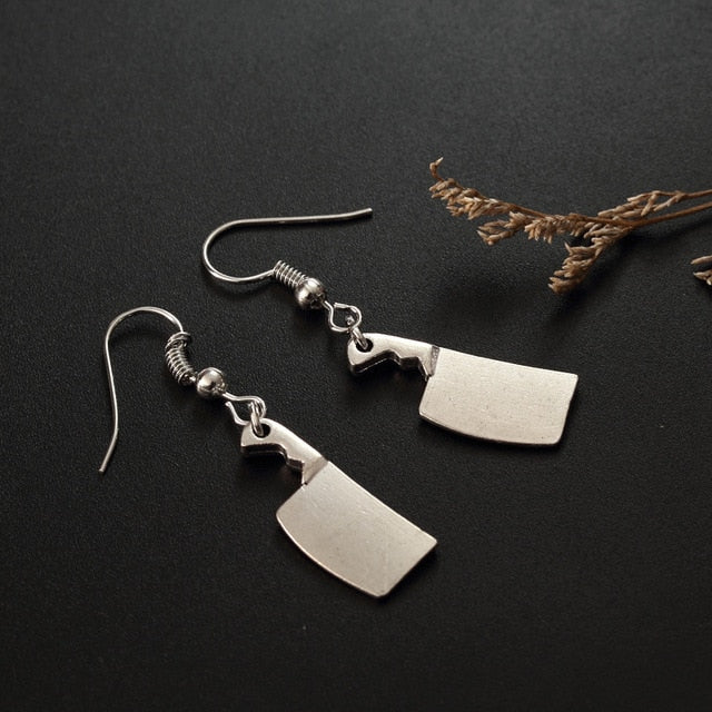 Punk Cheap Sliver Handcuffs Blade Gun Drop Earrings Creativity Jewelry Accessories Women Simple Fashion Cool Wholesale Pistols