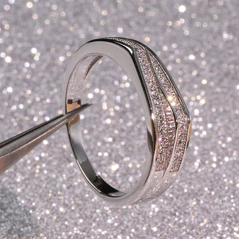 925 Silver Sterling VS1 Diamond Ring for Women 2 Carats fine Topaz Silver 925 Jewelry Bizuteria Anillos Gemstone Stamp Ring Box