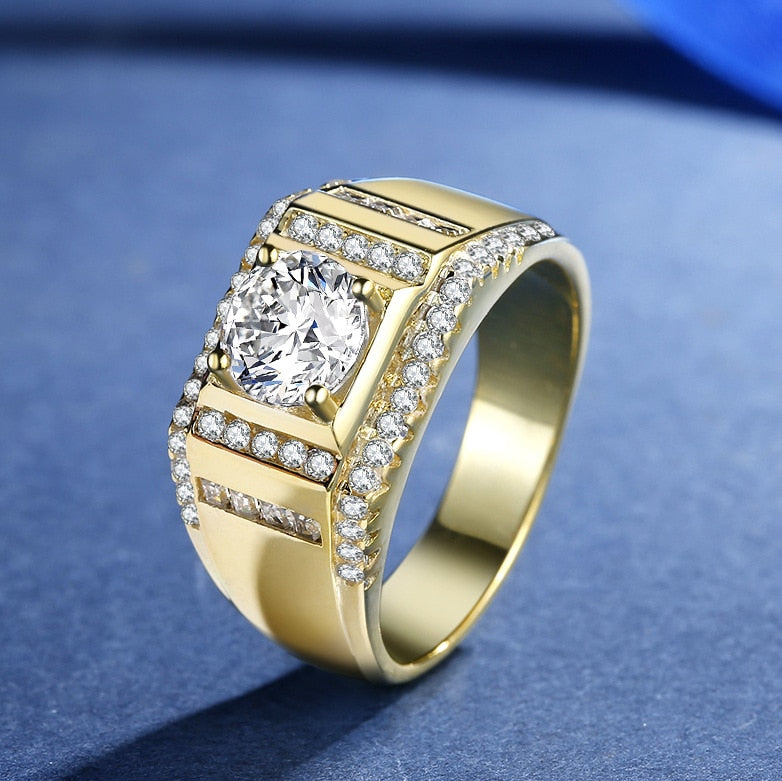 14K Gold Filled White Diamond Ring for Men Fine Anillos Mujer Bijoux Femme Bizuteria Anillos White Gemstone Silver 925 Jewelry