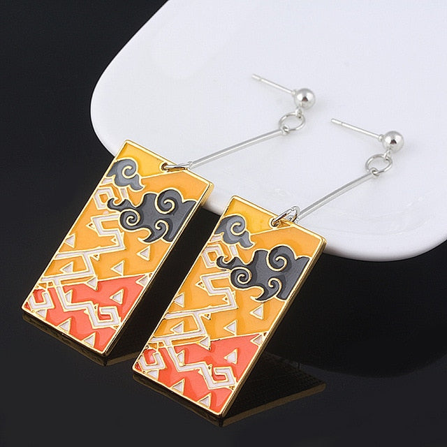 Anime Acrylic Drop Earrings Demon Slayer Kimetsu no Yaiba Blade of Ghost Earings For Women Men Cosplay Jewelry Accessories Gift