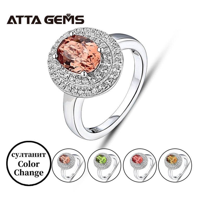 Zultanite Sterling Silver Women S925 Rings Color Change Created Turkish Diaspore Classic Style White Sapphire Anniversary Rings
