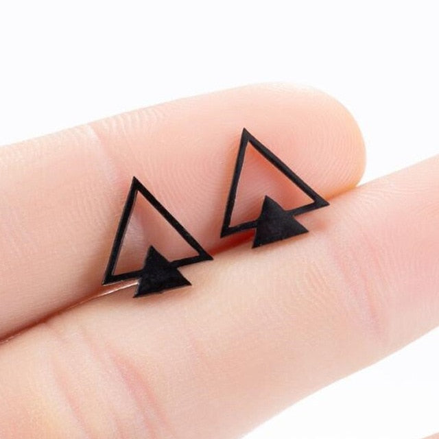 SMJEL Stainless Steel Earrings Mickey Women Men Hip hop Black Star Moon Stud Earring Fashion Jewelry Best Gift for Friend Girl