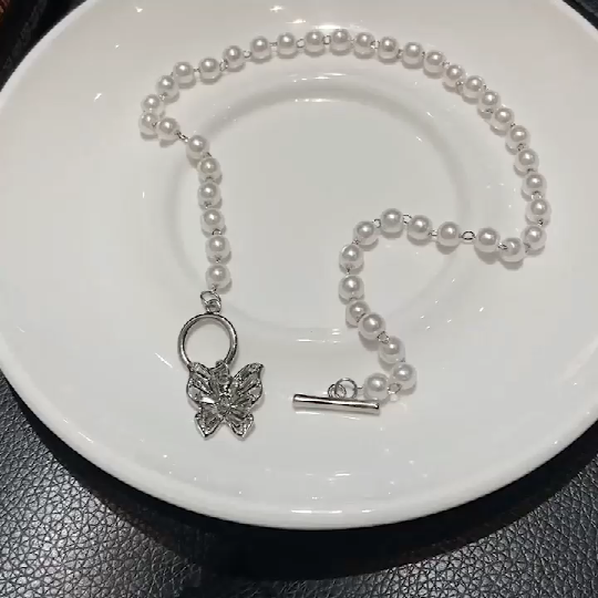 Kpop Fashion Pearl Choker Necklace Women Cute Girl Gold color Double Layer Chain Pearl Pendant Korean Jewelry Woman 2020 Collar